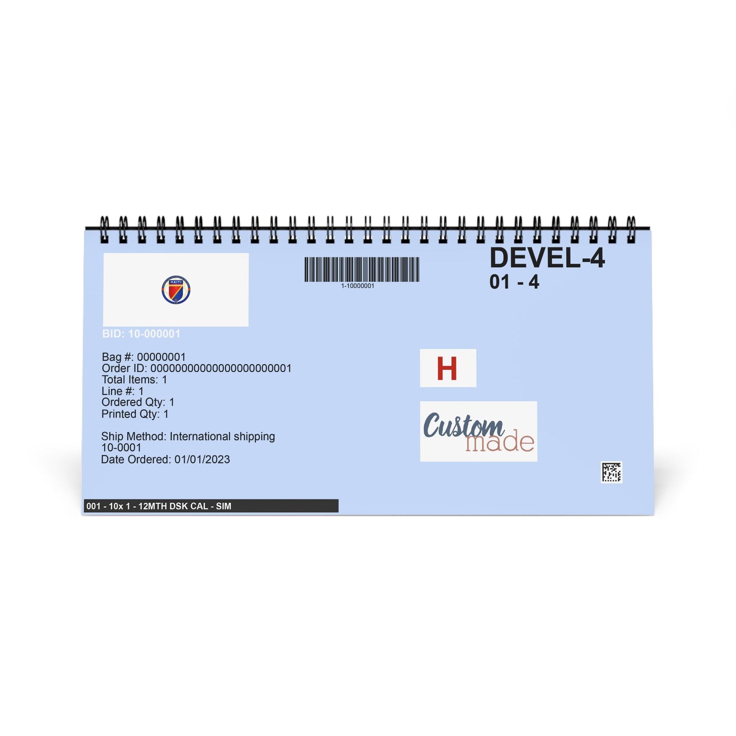 Haiti Desk Calendar 2026 — Desktop Grid Planner with Haiti Crest