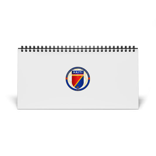 Haiti Desk Calendar 2026 — Desktop Grid Planner with Haiti Crest